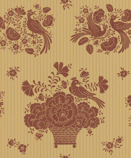 BIRDS NEST - FLAU RED wallpaper
