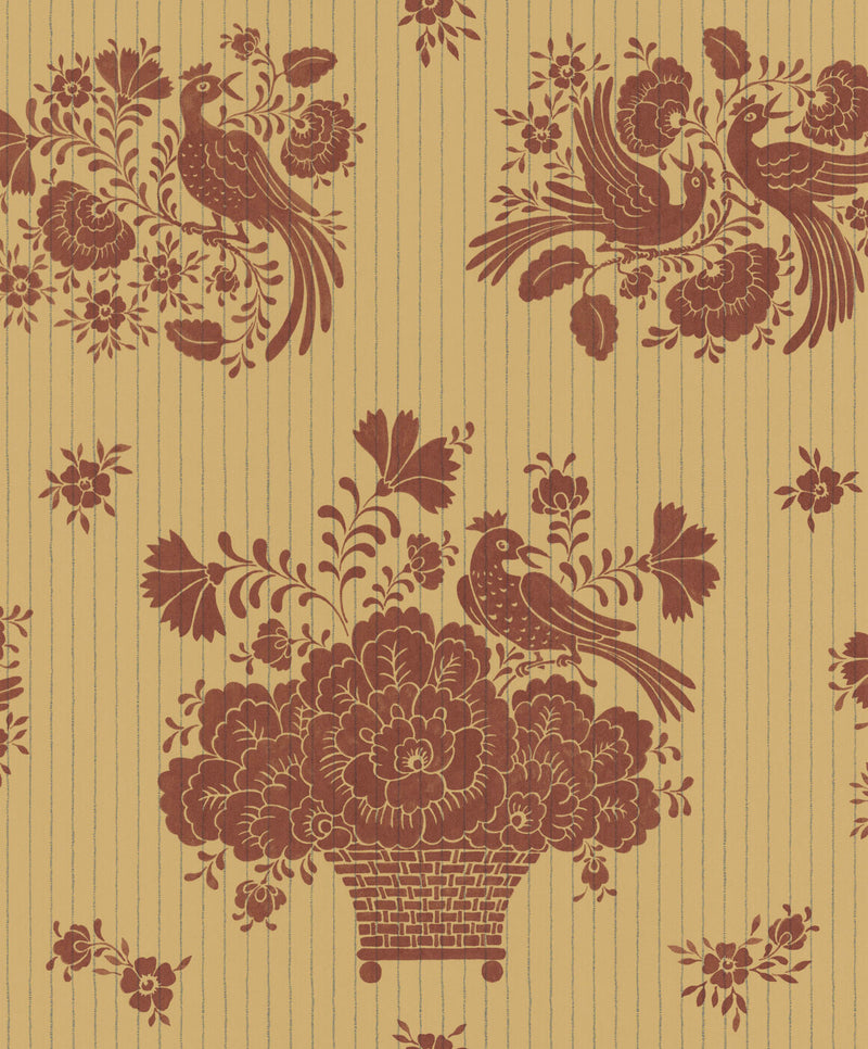 BIRDS NEST - FLAU RED wallpaper