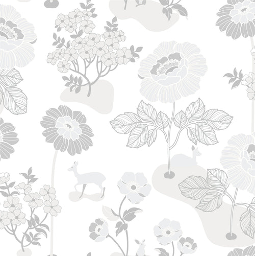 BLOMSTERÄNG - SILVER wallpaper