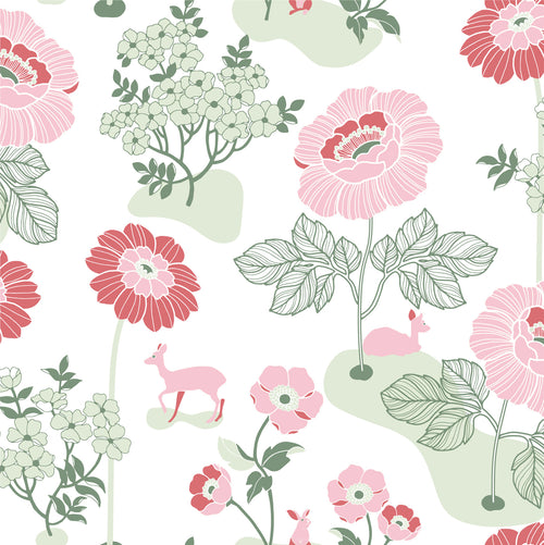 BLOMSTERÄNG - RÖD wallpaper
