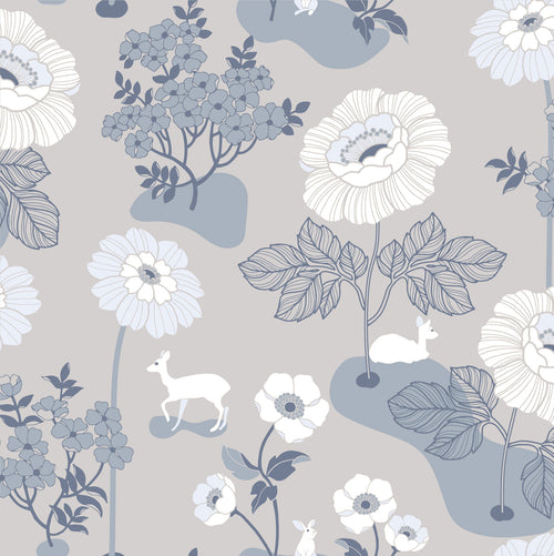 BLOMSTERÄNG - GRÅ tapeet