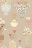 FLORAL DAIQUIRI - VEIL MERINO BROWN wallpanel