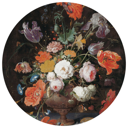 STILL LIFE WITH FLOWERS II circular wallpanel