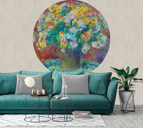 CHRYSANTHEMUMS circular wallpanel