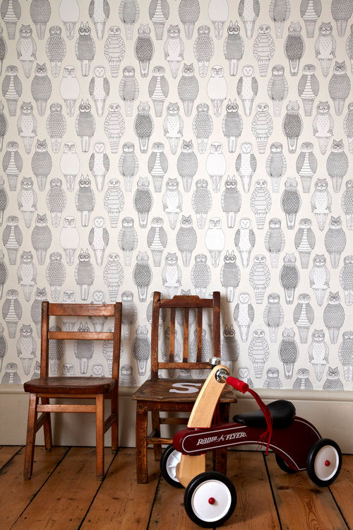 OWLS OF THE BRITISH ISLES WALLPAPER tapeet