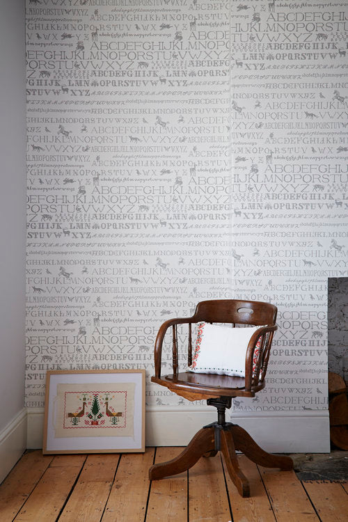 Cross Stitch Wallpaper: Black on White