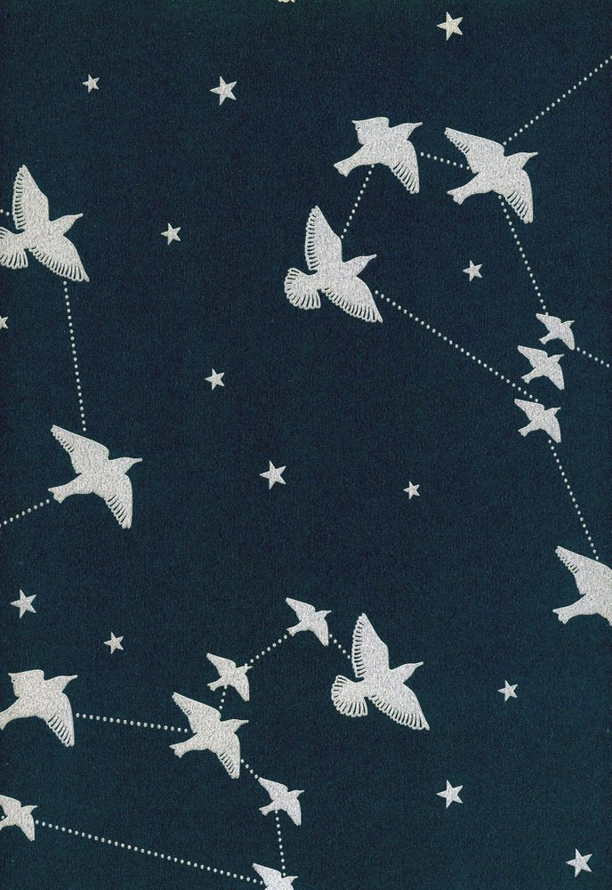 Star-ling Wallpaper - Midnight & Silver
