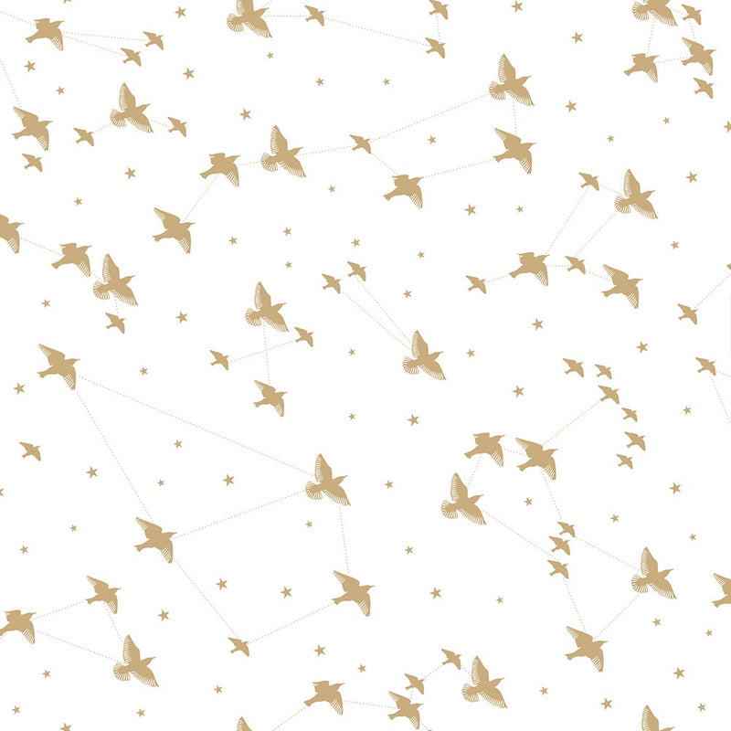Star-ling Wallpaper - Snow & Gold